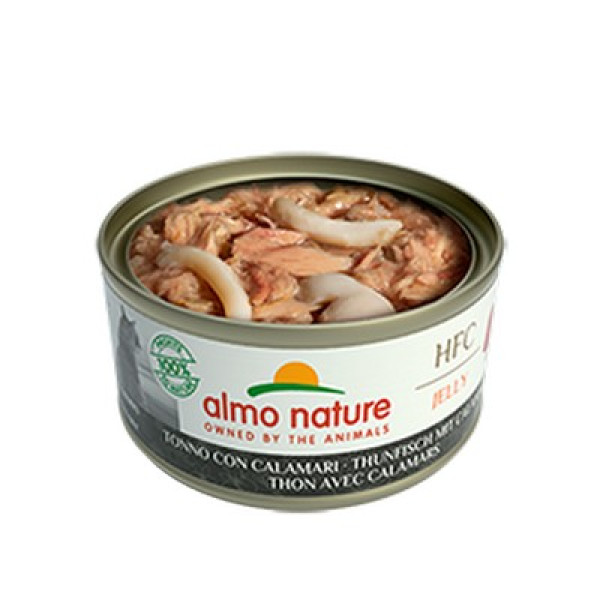 Almo Nature (Альмо Натюр) HFC Cat Jelly Tuna & Squid - Влажный корм для кошек с тунцем и кальмарами 70 г