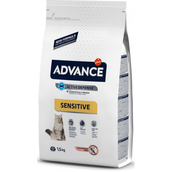 Advance Cat Sensitive Salmon - Сухий корм для котів з чутливим травленням з лососем 1.5 кг