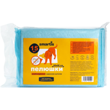 Smartis (Смартіс) - Пелюшки антибактеріальні з деревним вугіллям 60*60см 38г/4г (15шт)