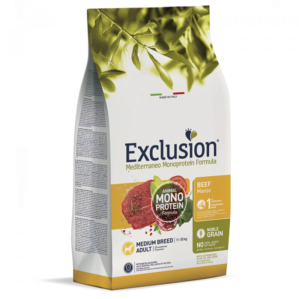 Exclusion (Эксклюжн) Dog Adult Beef Medium Breed - Сухой корм для взрослых собак средних пород с мясом говядины 12 кг