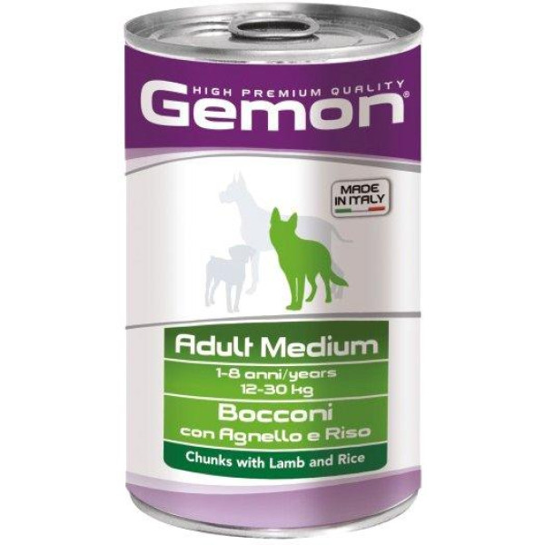 Gemon (Джемон) Dog Wet Medium Adult Lamb & Rice - Вологий корм для собак середніх порід з ягням та рисом 1.25 кг