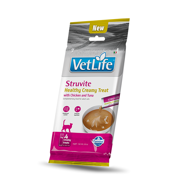 Farmina Vet Life (Фармина Вет Лайф) Cat Grain Free Chicken & Tuna Cream Struvite Adult - Лакомства беззерновые для взрослых котов при мочекаменной болезни с мясом курицы и тунца 4х15 г