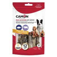 Camon (Камон) Dog Treats Sticks Wrapped With Fish Skin - Лакомство для собак палочки из говяжьей кожи обмотанные рыбой 70 г