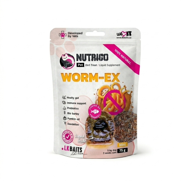 LК Baits (ЛК Бейтс) Dog Nutrigo Adult Mini Breed Worm-Ex Rabbit - Лакомство для взрослых собак мелких пород для поддержания здоровья желудочно-кишечного тракта с мясом кролика 75 г