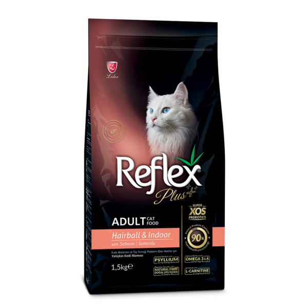 Reflex Plus (Рефлекс Плюс) Cat Indoor Hairball Salmon - Сухой корм для котов с лососем 1.5 кг