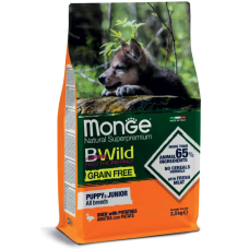 Monge (Монж) Bwild Puppy&Junior Bwild Grain Free Anatra - Сухий корм для цуценят всіх порід беззерновий з качкою 2.5 кг