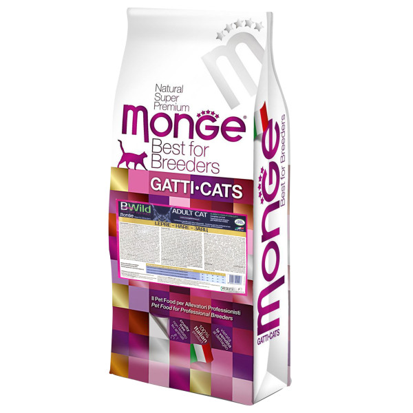 Monge (Монж) Cat Bwild Low Grain Hare - Сухий корм для дорослих котів із зайцем 10 кг