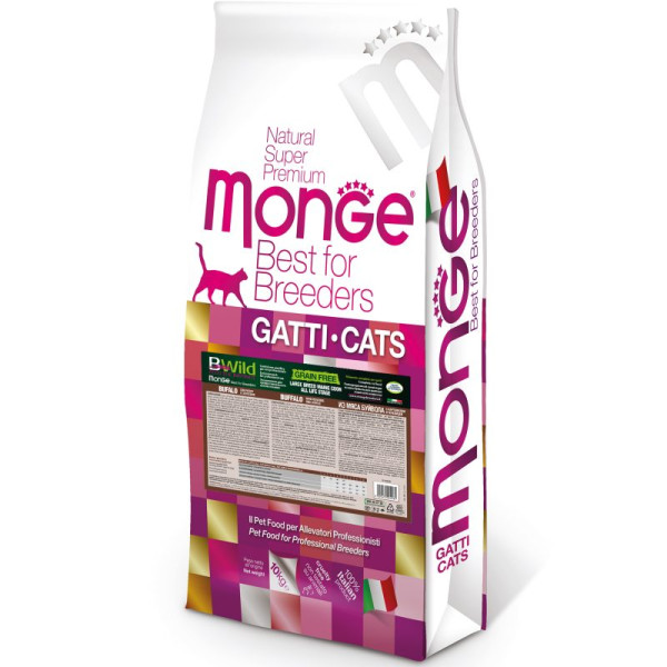 Monge (Монж) Bwild Cat Grain Free Buffalo All Life Stages Large - Cухой беззерновой корм для котов всех возрастов крупных пород с мясом буйвола 10 кг