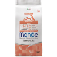 Monge (Монж) Dog Salmon & Rice Monoprotein Adult All Breeds Сухой монопротеиновый корм для взрослых собак всех пород с мясом лосося и рисом 2.5 кг