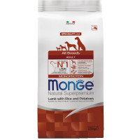 Monge (Монж) Dog Lamb, Rice & Potatoes Monoprotein Adult All Breeds - Сухой монопротеиновый корм для взрослых собак всех пород с мясом ягнёнка, рисом и картошкой 2.5 кг