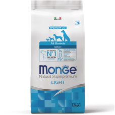 Monge (Монж) Dog Salmon & Rice Light Adult All Breeds - Сухий корм для дорослих собак усіх порід для контролю ваги з м’ясом лосося та рисом 2.5 кг