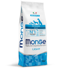 Monge (Монже) Monoprotein All breeds Adult Light Salmone - Сухий низькокалорійний корм для дорослих собак усіх порід з лососем 12 кг