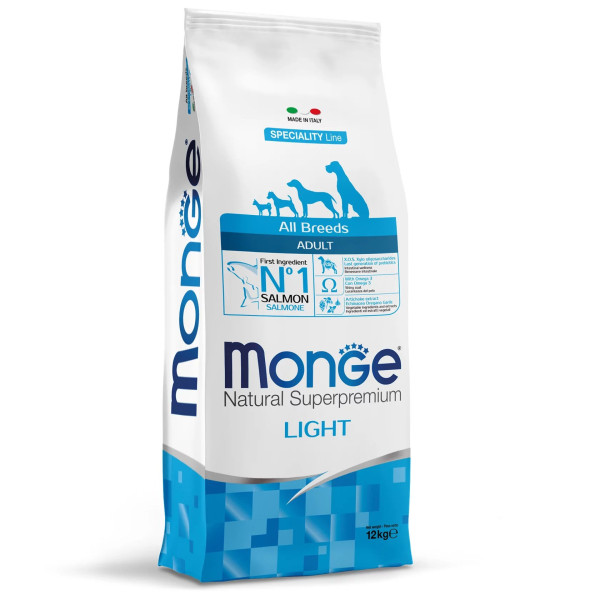 Monge (Монже) Monoprotein All breeds Adult Light Salmone - Сухий низькокалорійний корм для дорослих собак усіх порід з лососем 12 кг