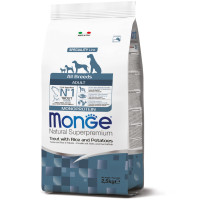 Monge (Монже) Monoprotein All breeds Adult Trout - Сухой корм для взрослых собак всех пород с форелью, рисом и картофелем 2.5 кг