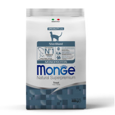 Monge (Монж) Cat Trout Monoprotein Sterilised Adult - Сухий монопротеїновий корм для дорослих стерилізованих котів з м’ясом форелі 400 г