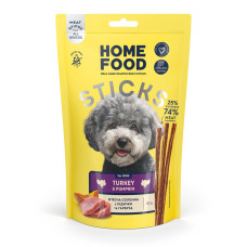 Home Food (Хоум Фуд) Dog Grain Free Turkey & Pumpkin Meat Strips All Life Stages All Breeds - Лакомство беззерновое для собак всех возрастов и всех пород мясная соломка с мясом индейки и тыквой 80 г