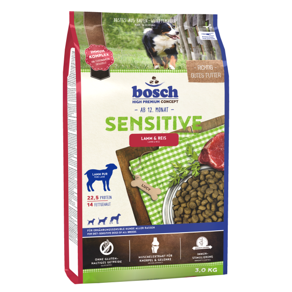 Bosch (Бош) HPC Adult Dog Sensitive - Сухой корм для собак склонных к аллергии ягненок рис 3 кг