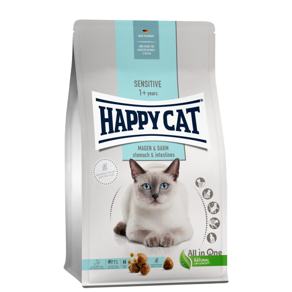 Happy Cat (Хепи Кет) Duck & Rice Sensitive Adult - Сухой корм для взрослых котов с чувствительным пищеварением с мясом утки и рисом 4 кг