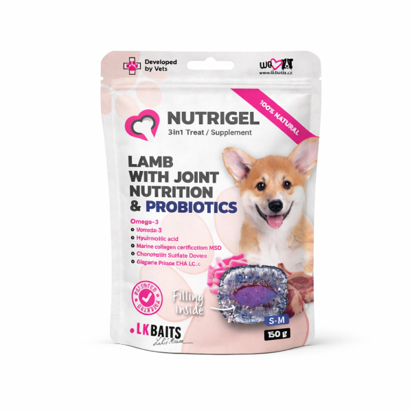 LK Baits (ЛК Бейтс) Dog Nutrigel Adult Small & Medium Pork, Lamb & Probiotics - Лакомства для взрослых собак мелких и средних пород для суставов с мясом свинины, ягненка и пробиотиками 150 г