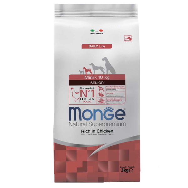 Monge (Монж) Dog Chicken & Rice Senior Mini - Сухой корм для пожилых собак мелких пород с мясом курицы и рисом 3 кг