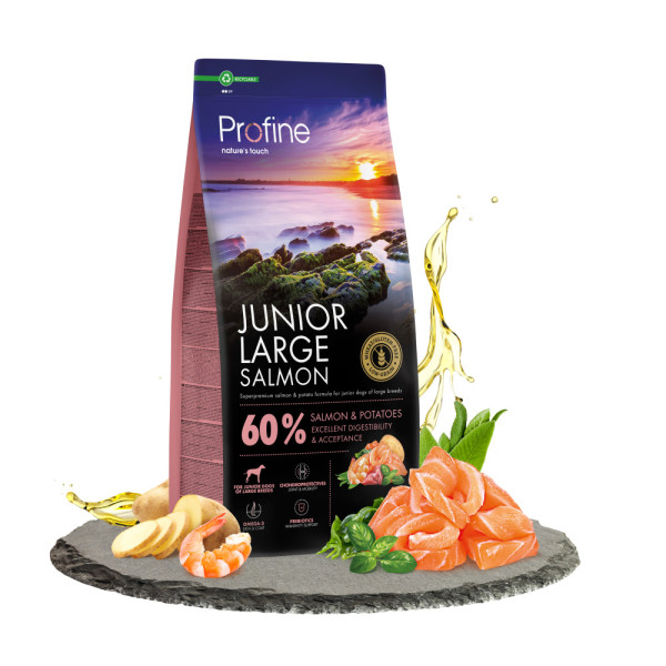 Profine (Профайн) Junior Large Breed Salmon - Сухой корм для собак для щенков и юниоров больших пород с лососем и картофелем 12 кг
