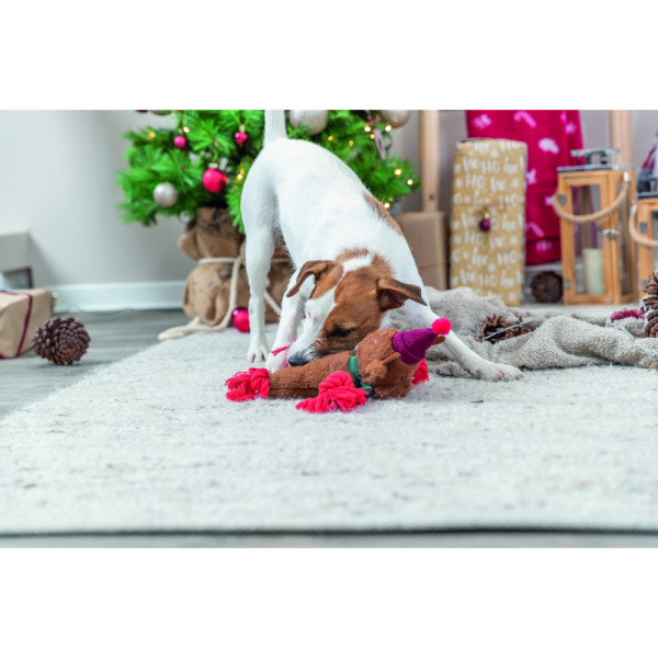 Trixie (Трикси) Рождественский олень - Игрушка из плюшевой ткани с канатом 32 см