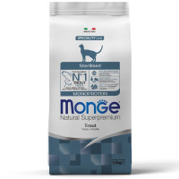 Monge (Монж) Cat Trout Monoprotein Sterilised Adult - Сухой монопротеиновый корм для взрослых стерилизованных котов с мясом форели 1.5 кг