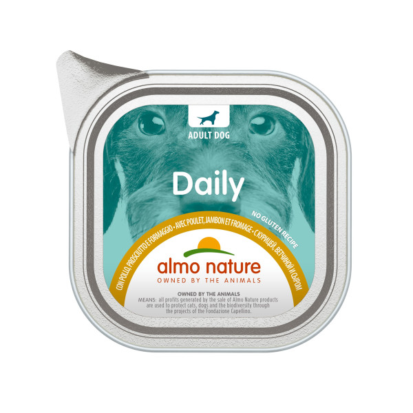 Almo Nature (Альмо Натюр) Daily Dog Chicken & Ham,Cheese - Влажный корм для собак с курицей, ветчиной и сыром 100 г