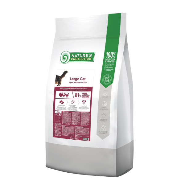 Nature’s Protection (Натур Протекшн) Large Cat - Сухой корм для взрослых котов крупных пород с мясом птицы 18 кг
