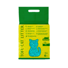 Хвостик - Наповнювач для котячих туалетів соєвий з ароматом м'яти 6 л