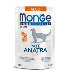 Monge (Монж) Cat Grain Free Duck Monoprotein Pate Adult - Вологий беззерновий монопротеїновий корм для дорослих котів паштет з м’ясом качки 85 г