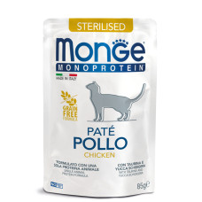 Monge (Монж) Cat Grain Free Chicken Monoprotein Pate Sterilised Adult - Вологий беззерновий монопротеїновий корм для дорослих стерилізованих котів паштет з м’ясом курки 85 г