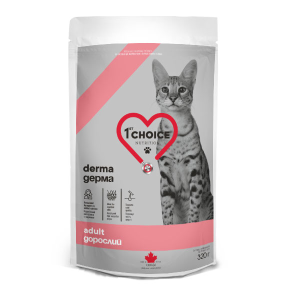 1st Choice (Фест Чойс) Cat Adult Derma - Сухой корм для кошек с чувствительной и склонной к раздражению кожей 320 г