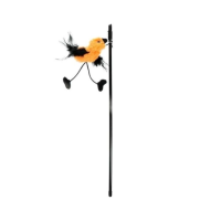 Hippie Pet (Хиппи Пет) Fishing Rod With Bird Orange - Игрушка для кошек удочка с птичкой оранжевая 48 см