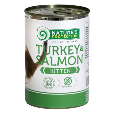Nature’s Protection Cat Grain Free Turkey & Salmon Kitten вологий беззерновий корм для кошенят з м’ясом індички та лосося 400 г