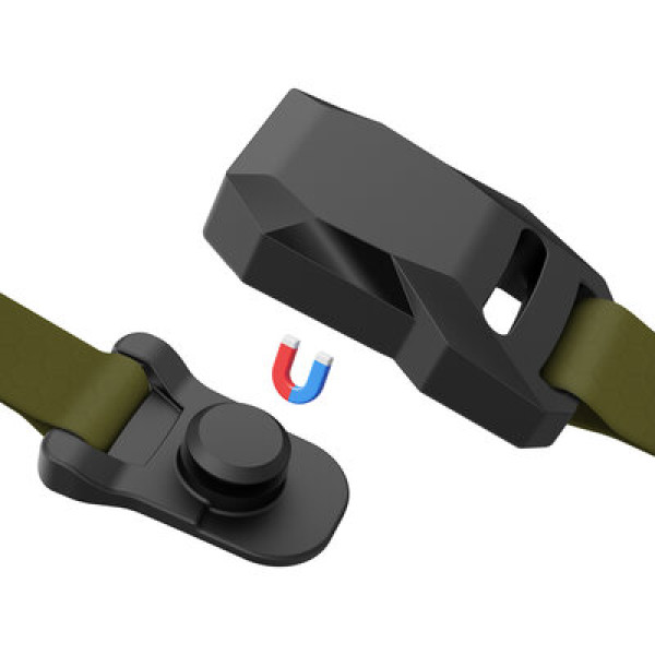 WauDog (ВауДог) Magnet - Ошейник для собак водостойкий с магнитной пряжкой хаки (Ш 15 мм, Длин 26-35 см) S