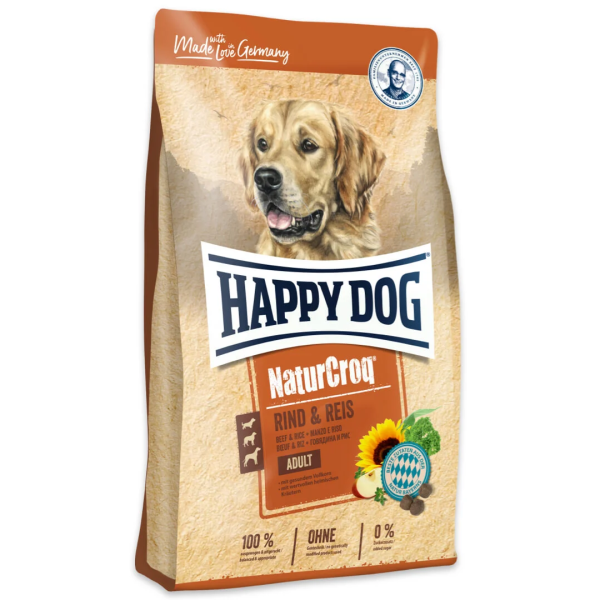Happy Dog (Хепи Дог) NaturCroq Beef & Rice Adult All Breeds - Сухой корм для взросых собак всех пород с мясом говядины и рисом 4 кг
