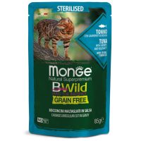 Monge (Монж) Cat Bwild Grain Tonno Sterilised - Вологий беззерновий корм для стерилізованих котів з тунцем 0.085 кг
