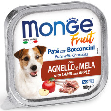 Monge (Монж) Fruit Dog Grain Free Lamb & Apple Adult All Breeds - Вологий беззерновий корм для дорослих собак усіх порід з м’ясом ягняти та яблуком 100 г