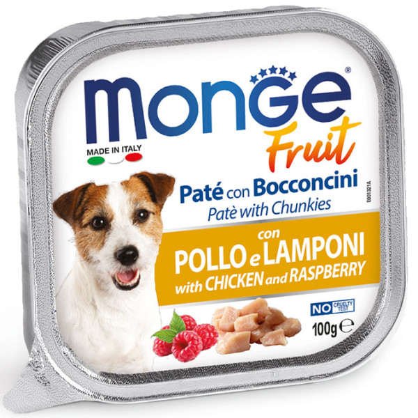 Monge (Монже) Dog Fruit Chicken & Raspberries - Вологий корм для собак з куркою та малиною 0.1 кг