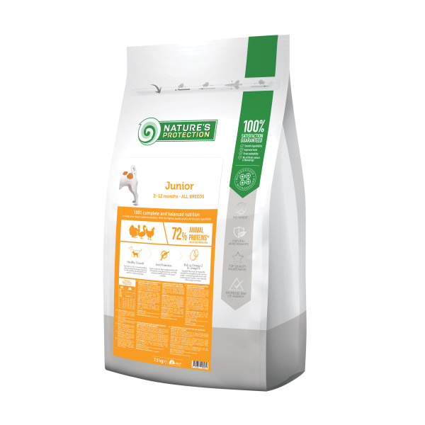 Nature\'s Protection (Натур Протекшн) Care Dog Junior All Breeds - Сухой корм для юниоров всех пород с лососем 7.5 кг