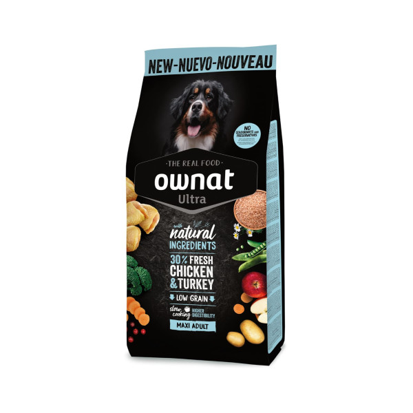 Ownat Ultra (Овнат Ультра) Dog Maxi Chicken & Turkey - Сухой корм для собак больших пород с курицей и индейкой 12 кг