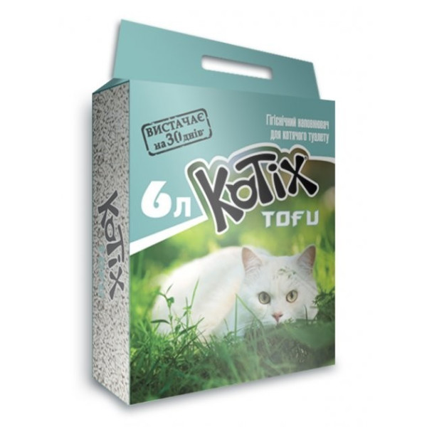 Kotix (Котикс) Tofu Classic - Наполнитель для кошачьего туалета соевый 6 л