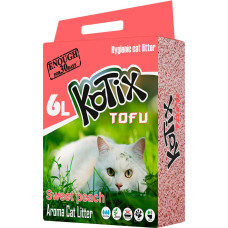 Kotix (Котикс) Tofu Honey Peach - Наполнитель для кошачьего туалета соевый 6 л