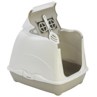 Moderna (Модерна) Flip Cat Jumbo - Закрытый туалет для кошек, с откидной крышкой, 58х45х42 см, серый