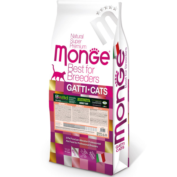 Monge (Монж) Bwild Cat Grain Free Salmon Adult - Сухой беззерновой корм для взрослых котов с мясом лосося 10 кг