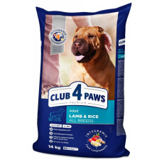 Club 4 Paws (Клуб 4 Лапи) Dog Premium All Breeds Lamb&Rice - Сухий корм для собак всіх порід гіпоалергенний з ягням та рисом 14 кг