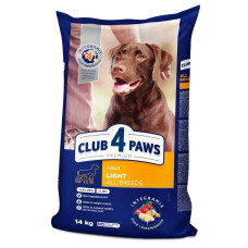 Club 4 Paws (Клуб 4 Лапи) Dog Premium Light All Breeds Chicken - Сухий корм для собак всіх порід схильних до ожиріння з куркою 14 кг