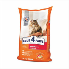 Club 4 Paws (Клуб 4 Лапи) Cat Premium Hairball Chicken - Сухий корм для котів для виведення шерсті з куркою 14 кг