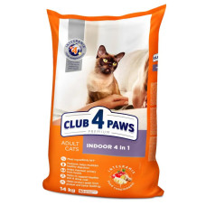Club 4 Paws (Клуб 4 Лапи) Cat Premium Indoor 4 In 1 Chicken - Сухий корм для котів, що живуть у приміщенні, з куркою 14 кг